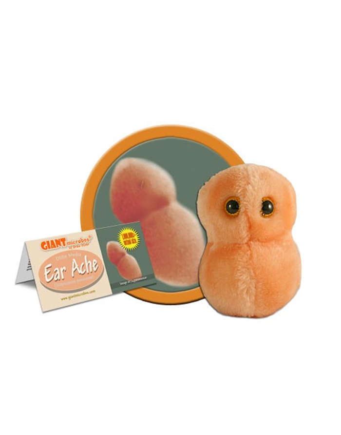 Giant Microbes Ear Ache — plush Streptococcus pneumoniae toy for health education