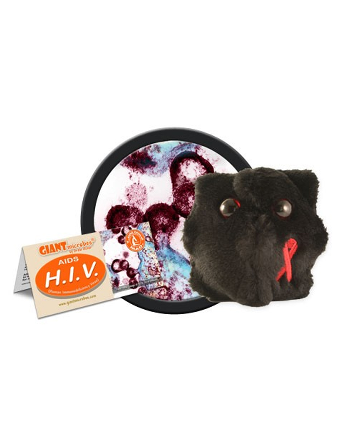 Giant Microbes HIV — plush human immunodeficiency virus toy for health education